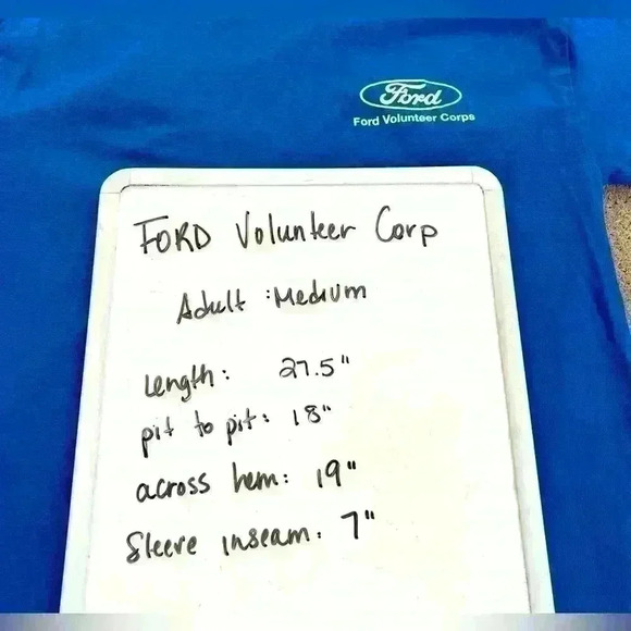 Bayside Ford Volunteer Corp Adult Med Blue Crewneck Short Sleeve Cotton T-shirt - Picture 7 of 7